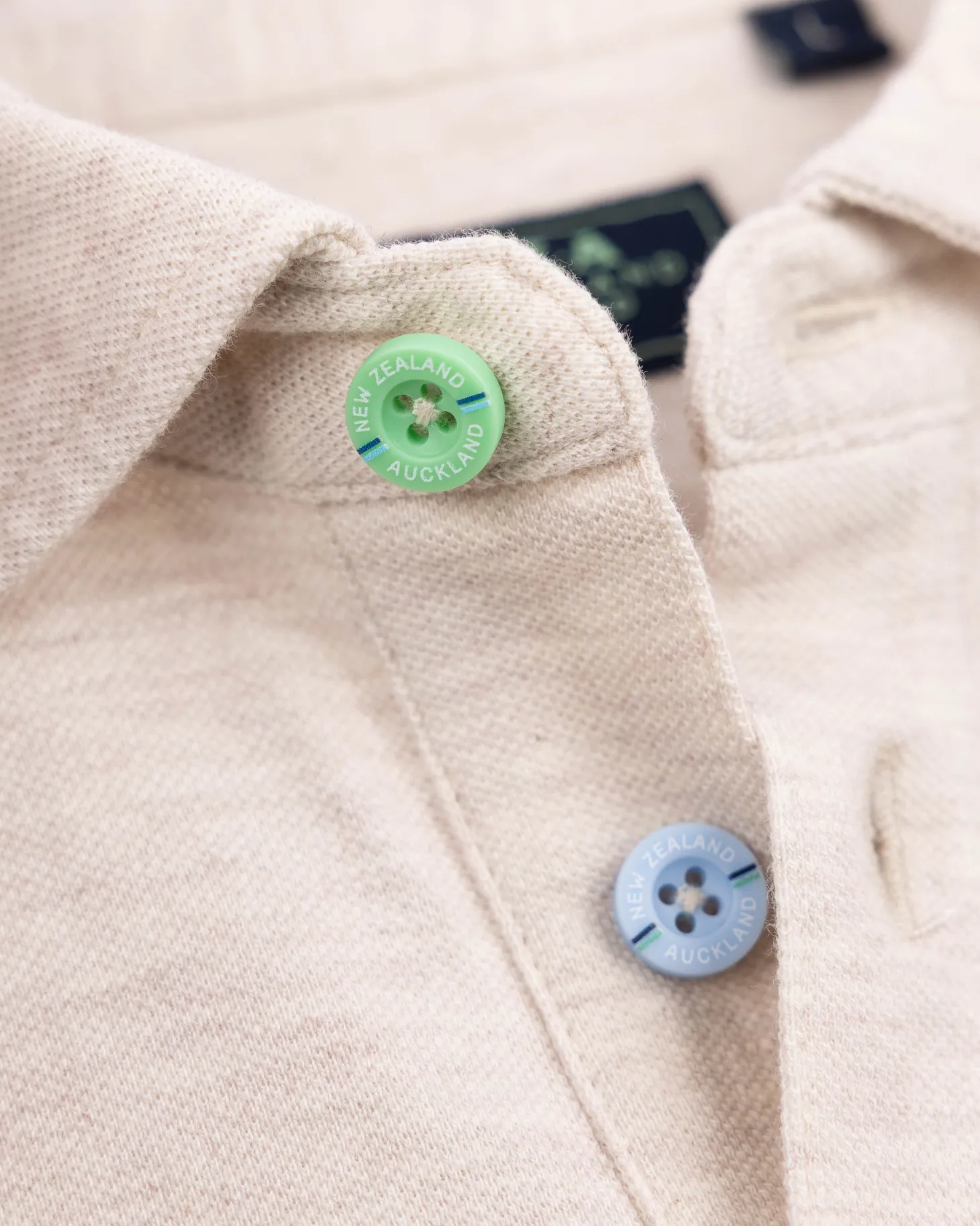 Einfarbige Baumwoll-Beige Polo