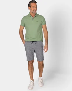 Einfarbige Baumwoll-Hellgrüne Polo