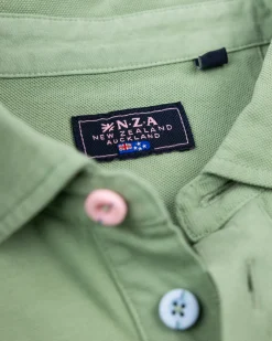 Einfarbige Baumwoll-Hellgrüne Polo