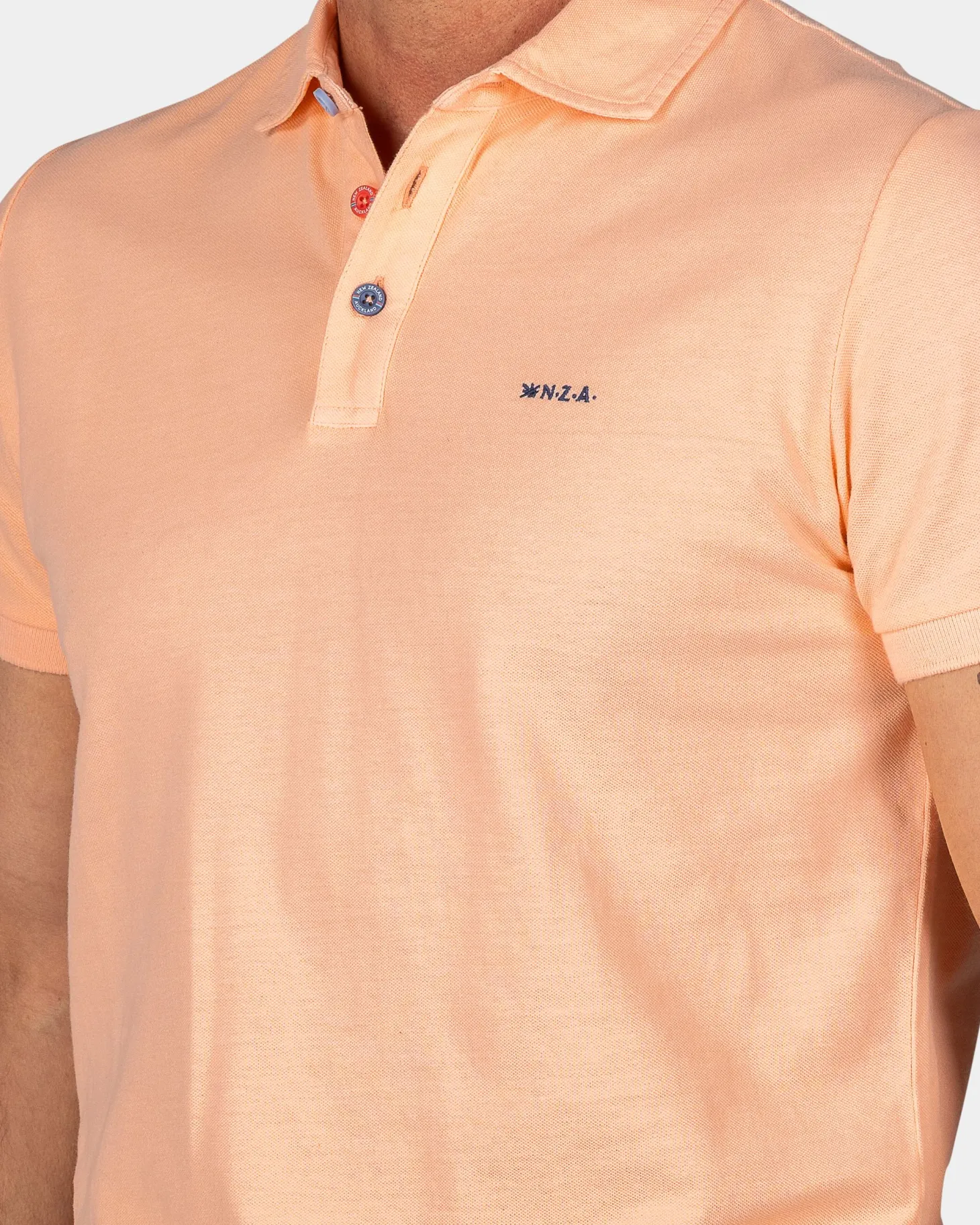 Einfarbige Baumwoll-Hellorange Polo