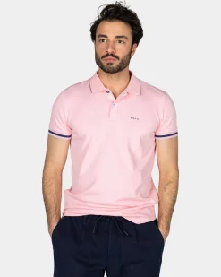 Einfarbige Pastellrosa Polo