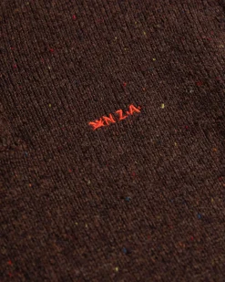 Einfarbiger Pullover mit Knöpfen Brownlee - Clay Brown