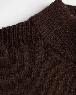 Einfarbiger Pullover mit Knöpfen Brownlee - Clay Brown