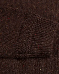 Einfarbiger Pullover mit Knöpfen Brownlee - Clay Brown