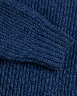 Einfarbiger Pullover mit halbem Reißverschluss Dry - Storm Blue