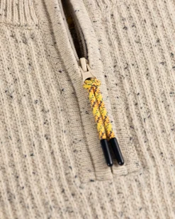 Einfarbiger Pullover mit halbem Reißverschluss Dry - Sea Silt Sand