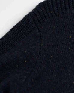 Einfarbiger Pullover mit Knöpfen Brownlee - Ink Navy