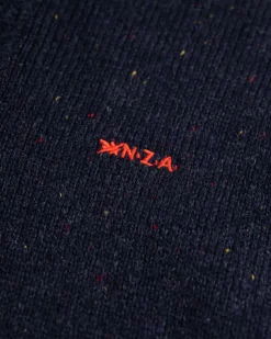 Einfarbiger Pullover mit Knöpfen Brownlee - Ink Navy