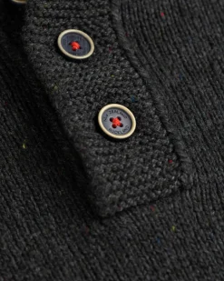 Einfarbiger Pullover mit Knöpfen Brownlee - Eucalyptus Green