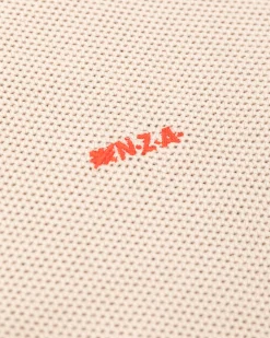 Einfarbiger Pullover mit Reißverschluss - Shimmering Sand