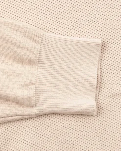 Einfarbiger Pullover mit Reißverschluss - Shimmering Sand