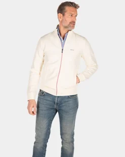 Einfarbiger Stretch-Cardigan - Cream