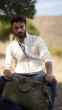 Einfarbiger Stretch-Cardigan - Cream