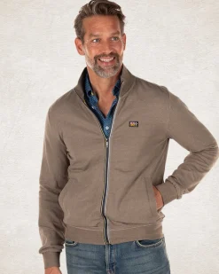 Einfarbiger Strickjacke aus Baumwollstretch Grun