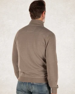 Einfarbiger Strickjacke aus Baumwollstretch Grun