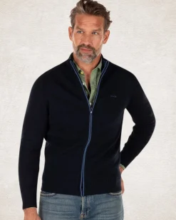 Einfarbiger Strickjacke aus Baumwoll