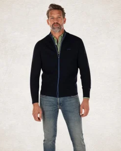 Einfarbiger Strickjacke aus Baumwoll