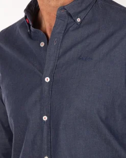 Einfarbiges Hemd aus Baumwolle - Pitch navy