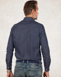 Einfarbiges Hemd aus Baumwolle - Pitch navy