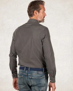 Einfarbiges Hemd aus Baumwolle - Smoked Green