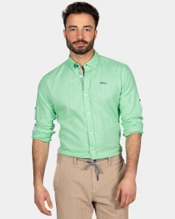 Einfarbiges Hemd in leuchtenden Farben - Fresh Green