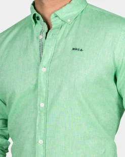 Einfarbiges Hemd in leuchtenden Farben - Fresh Green