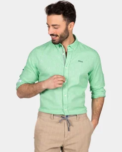Einfarbiges Hemd in leuchtenden Farben - Fresh Green