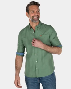 Einfarbiges Leinenhemd - Active Army