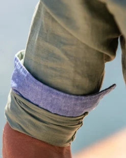 Einfarbiges Leinenhemd - Active Army