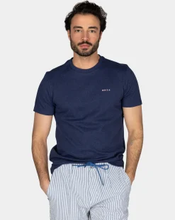 Einfarbiges navy T-Shirt aus Bio-Baumwolle