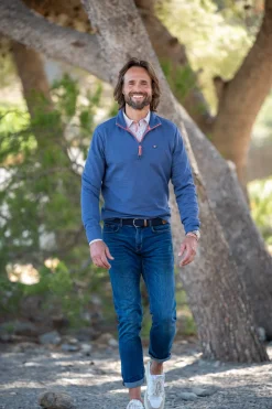 Fleecepullover mit Reißverschluss - Dusk Navy