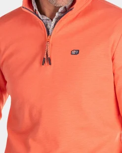 Fleecepullover mit Reißverschluss - Golden Orange