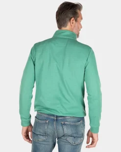 Fleecepullover mit Reißverschluss - Amazon Green