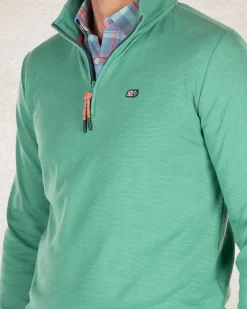 Fleecepullover mit Reißverschluss - Amazon Green