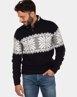 Geknöpfter Pullover Oromahoe - Steady Navy