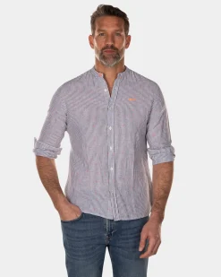 Gestreiftes, kragenloses Hemd - High Summer Army