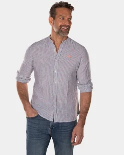 Gestreiftes, kragenloses Hemd - High Summer Army