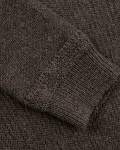 Gestrickte pullover mit halber Knopfleiste - Smoked Green