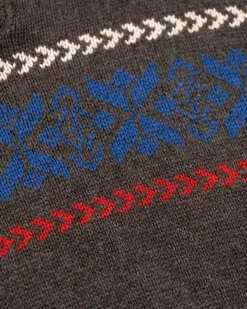 Gestrickte pullover mit halber Knopfleiste - Smoked Green