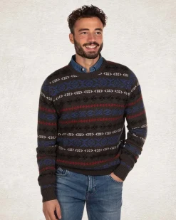 Gestrickter Pullover mit rundem Ausschnitt - Smoked Green