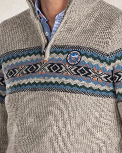 Gestrickter Pullover mit halbem Reißverschluss - Sahara Sand