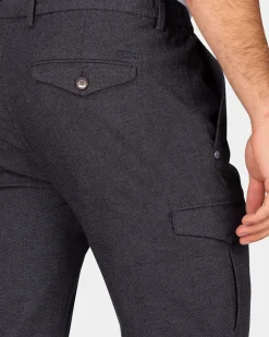 Graue Woll Look Cargo Hose - Grey Melange