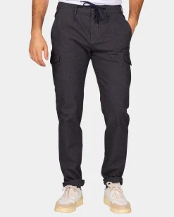 Graue Woll Look Cargo Hose - Grey Melange