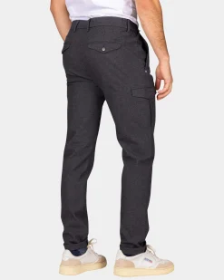 Graue Woll Look Cargo Hose - Grey Melange