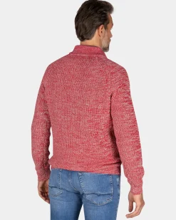 Grauer Baumwollpullover mit halbem Reißverschluss - Reef Red