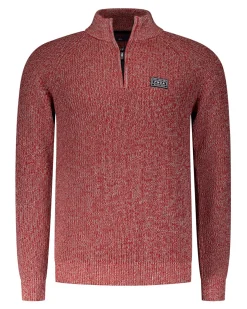 Grauer Baumwollpullover mit halbem Reißverschluss - Reef Red