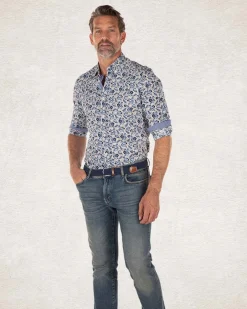 Graues Baumwollhemd mit Aufdruck - Tar Grey