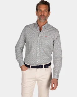 Grün bedrucktes Baumwollhemd