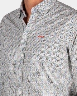 Grün bedrucktes Baumwollhemd