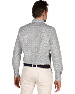 Grün bedrucktes Baumwollhemd